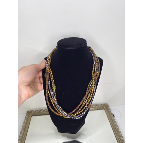 COLDWATER CREEK Multi Strand Grey & Copper Freshwater Pearl Necklace - Picture 6 of 9